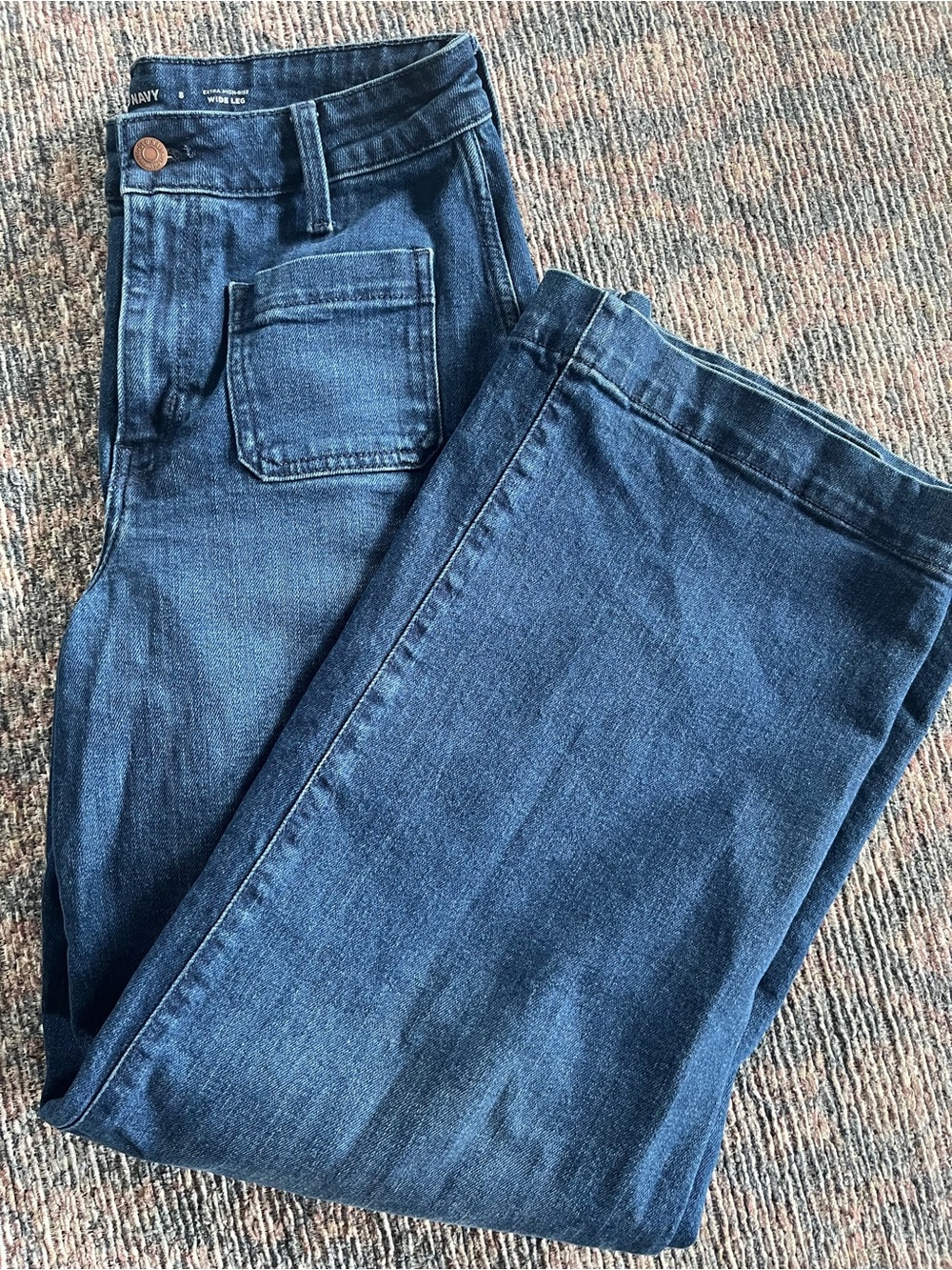 Old Navy Dark Blue Women's Wide-Leg Jeans